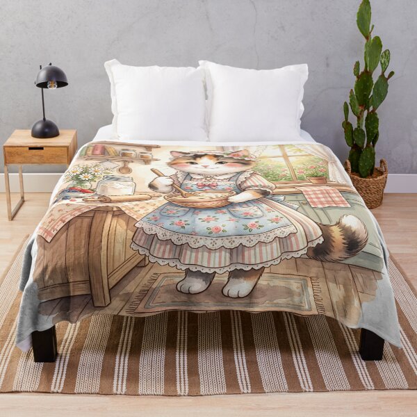 Item preview, Cozy Cottagecore Calico Cat Kitchen: Watercolor Baking designed and sold by CuteKats.