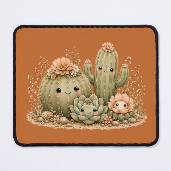 Item preview, Kawaii Desert Friends Illustration – Cute Cactus & Succulent Group Art designed and sold by MagicMakerPh.