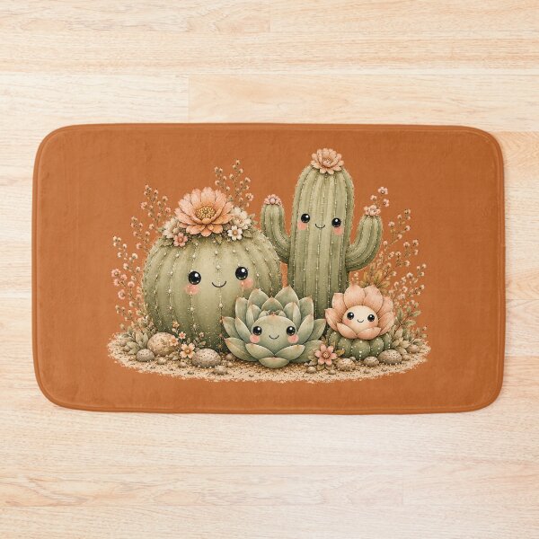 Item preview, Kawaii Desert Friends Illustration – Cute Cactus & Succulent Group Art designed and sold by MagicMakerPh.
