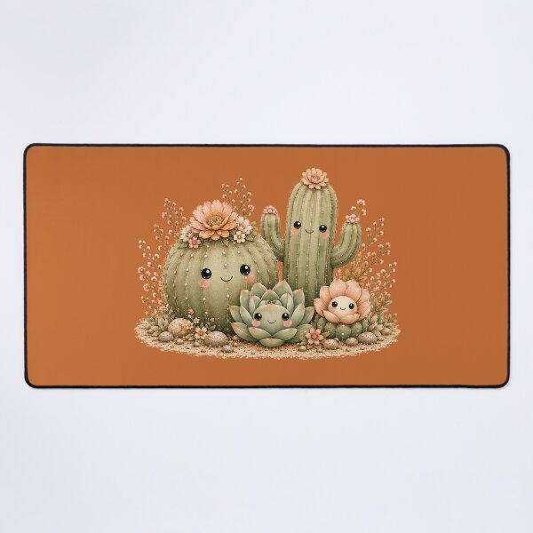 Item preview, Kawaii Desert Friends Illustration – Cute Cactus & Succulent Group Art designed and sold by MagicMakerPh.