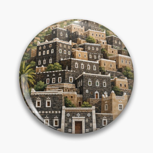 Item preview, Rijal Almaa Heritage Village Asir Saudi Arabia | Mountain Architecture designed and sold by DesertInkArt.