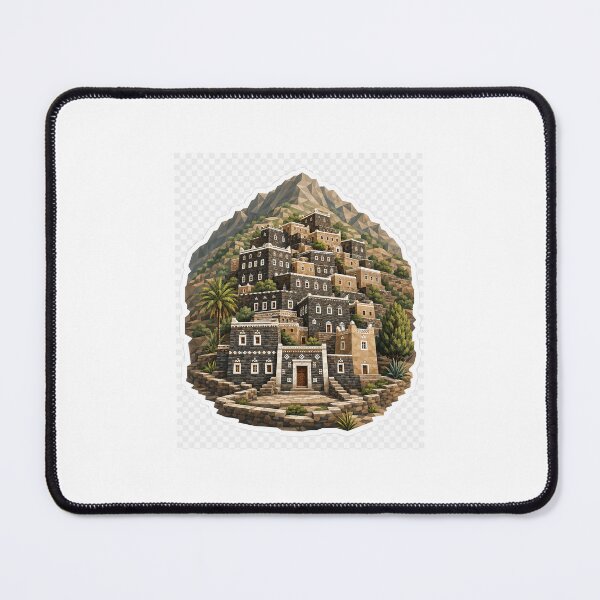 Item preview, Rijal Almaa Heritage Village Asir Saudi Arabia | Mountain Architecture designed and sold by DesertInkArt.