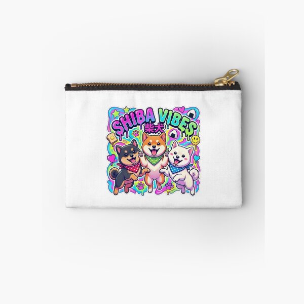 Item preview, Neon Shiba Vibes! Triple Dog Jump Art designed and sold by Shiba&Friends_Studio_by_Mintriel.