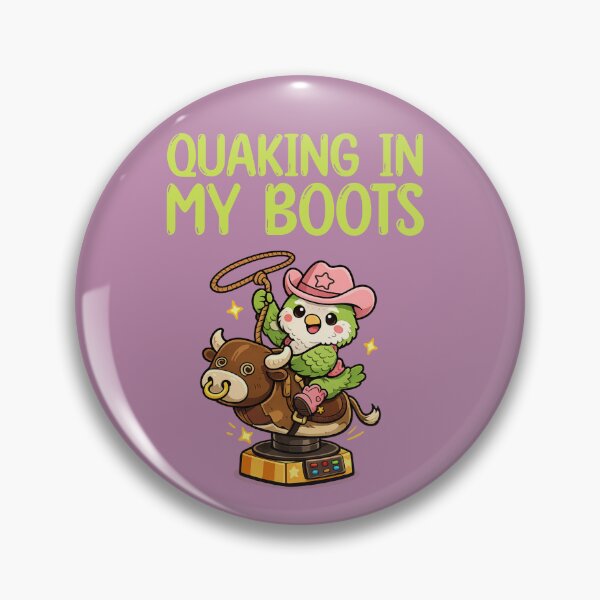 Item preview, Quaking in my boots, quaker bird riding mechanical bull designed and sold by BritishDelights.