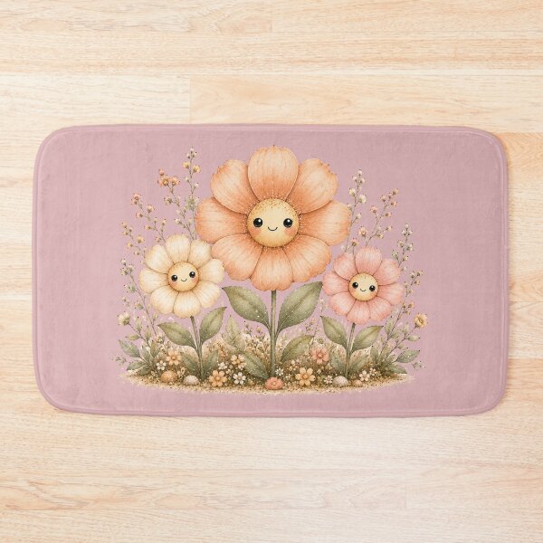 Item preview, Kawaii Flower Family Illustration – Cute Blooming Trio Design Art designed and sold by MagicMakerPh.