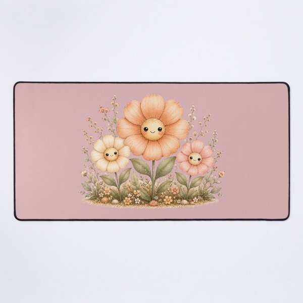 Item preview, Kawaii Flower Family Illustration – Cute Blooming Trio Design Art designed and sold by MagicMakerPh.