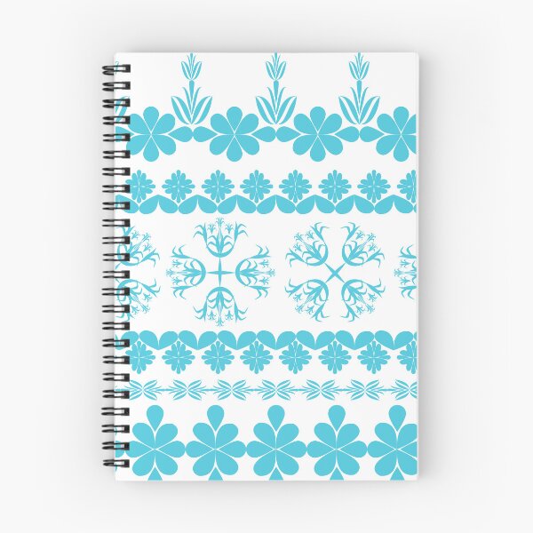 Item preview, Aqua Blue Ornamental Floral Border Pattern with Geometric Flower Motifs, Decorative Vector Design designed and sold by Ei-Ei.