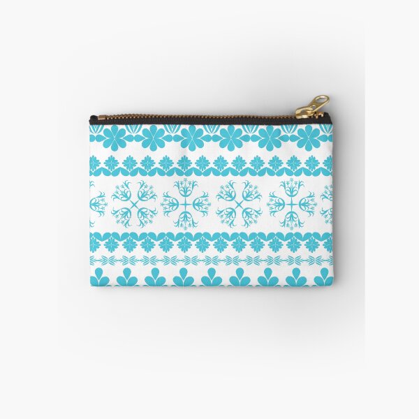 Item preview, Aqua Blue Ornamental Floral Border Pattern with Geometric Flower Motifs, Decorative Vector Design designed and sold by Ei-Ei.