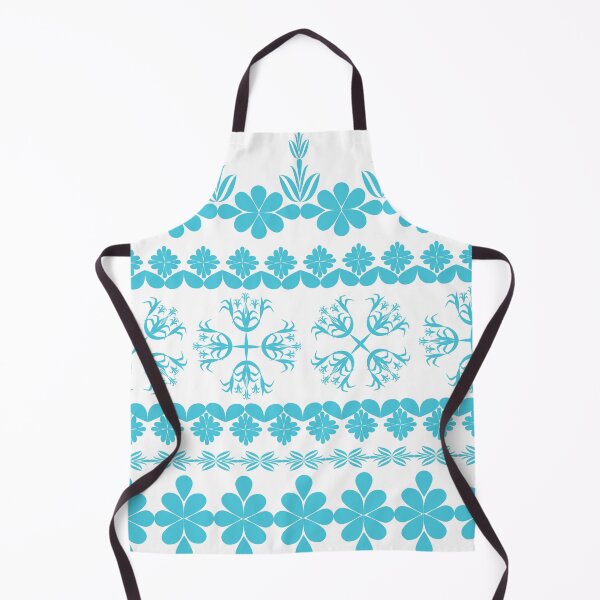 Item preview, Aqua Blue Ornamental Floral Border Pattern with Geometric Flower Motifs, Decorative Vector Design designed and sold by Ei-Ei.