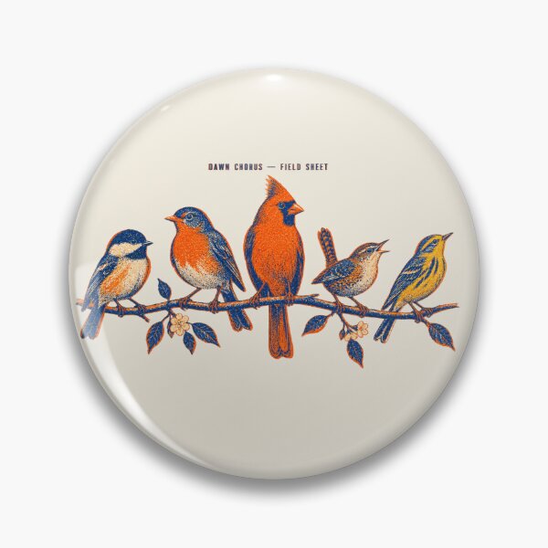 Item preview, Dawn Chorus Songbirds Two-Color Risograph Field Sheet designed and sold by Czajnikolandia.