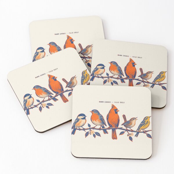 Item preview, Dawn Chorus Songbirds Two-Color Risograph Field Sheet designed and sold by Czajnikolandia.