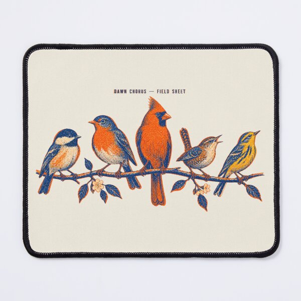 Item preview, Dawn Chorus Songbirds Two-Color Risograph Field Sheet designed and sold by Czajnikolandia.