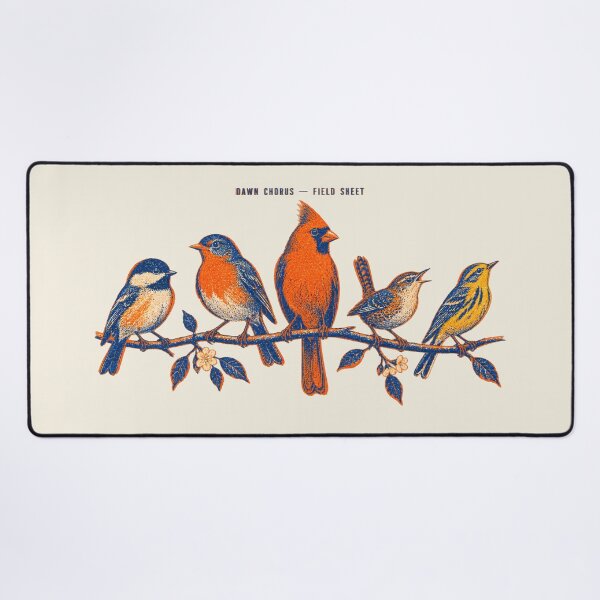 Item preview, Dawn Chorus Songbirds Two-Color Risograph Field Sheet designed and sold by Czajnikolandia.