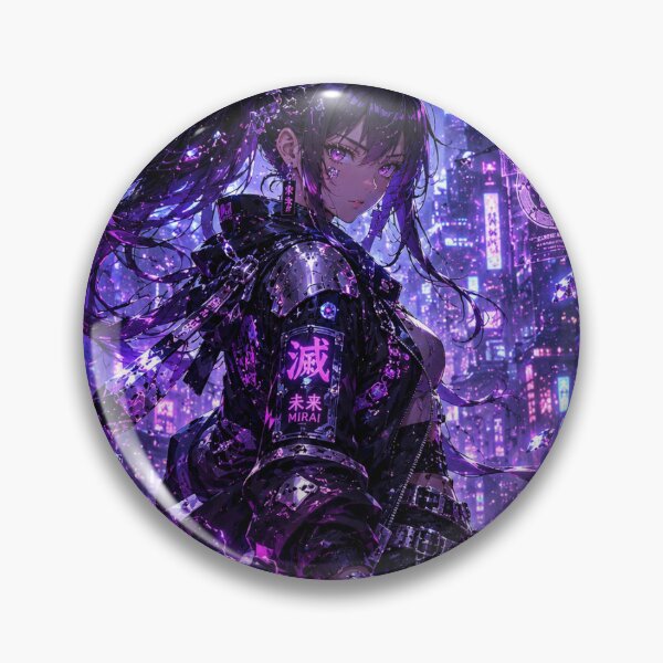 Item preview, Neon Ronin Girl Sticker Sticker designed and sold by blossomfun.