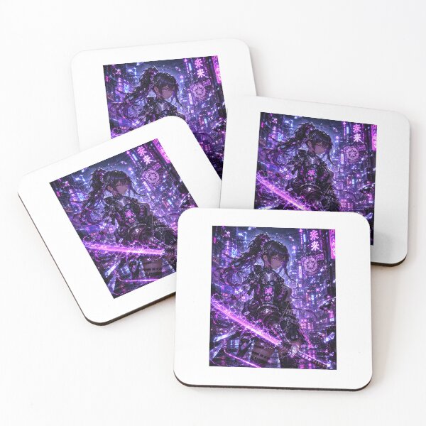 Item preview, Neon Ronin Girl Sticker Sticker designed and sold by blossomfun.