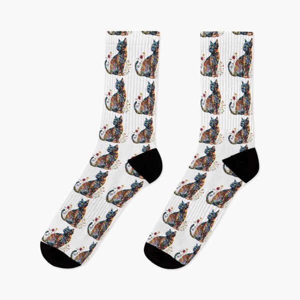 Item preview,  Colorful Floral Cat – Vibrant Boho Botanical Cat Art designed and sold by Awarrie.