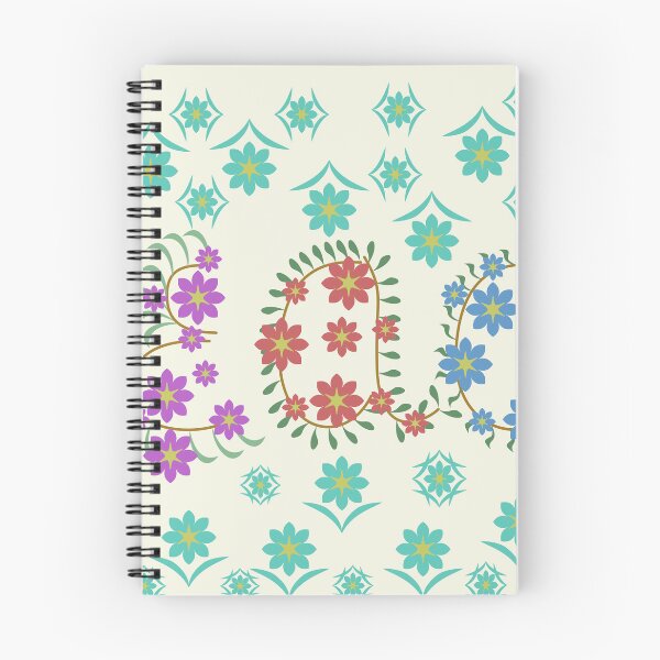 Item preview, Colorful Decorative Floral Botanical Composition with Stylized Flowers and Curved Vines, Vector Illustration designed and sold by Ei-Ei.