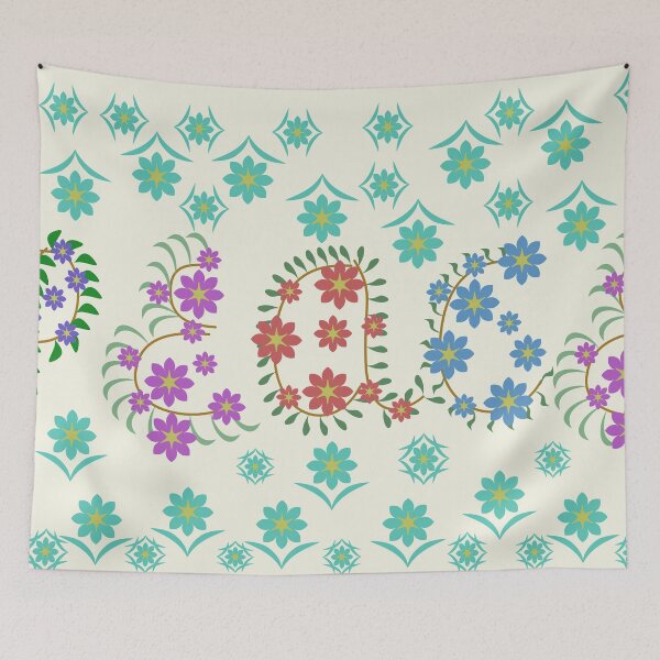 Item preview, Colorful Decorative Floral Botanical Composition with Stylized Flowers and Curved Vines, Vector Illustration designed and sold by Ei-Ei.