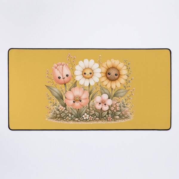 Item preview, Kawaii Flower Besties Illustration – Cute Tulip Daisy Sunflower Design designed and sold by MagicMakerPh.