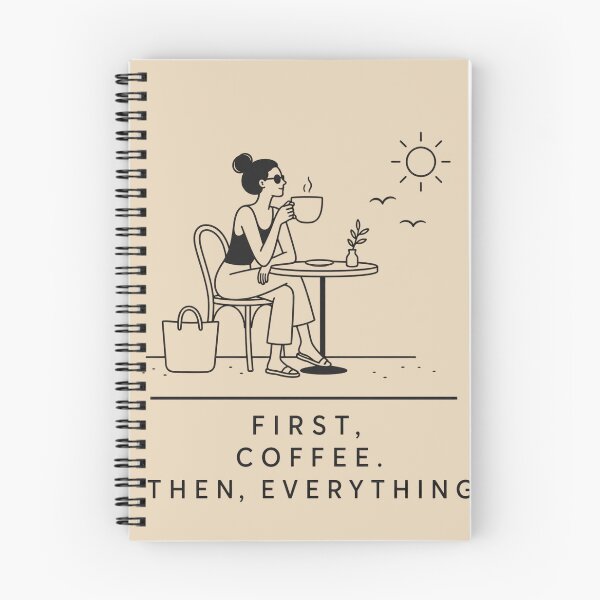 Item preview, First Coffee Then Everything Funny Quote Design designed and sold by VIVID COLORS CLUB.