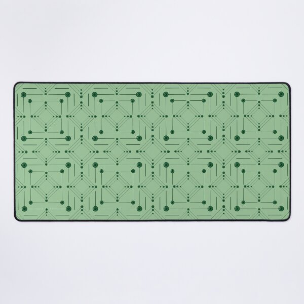 Item preview, Geometric pattern with dark green eyes on a light green background designed and sold by Cherevan.