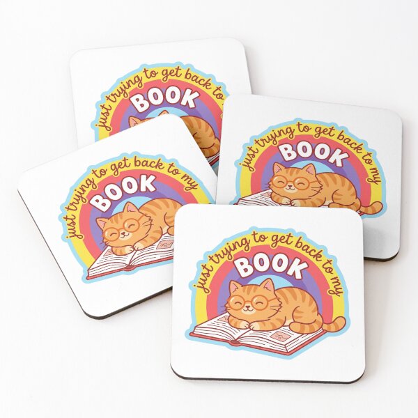 Item preview, Just Trying To Get Back To My Book Funny Reading Cat Bookworm designed and sold by raedattia.