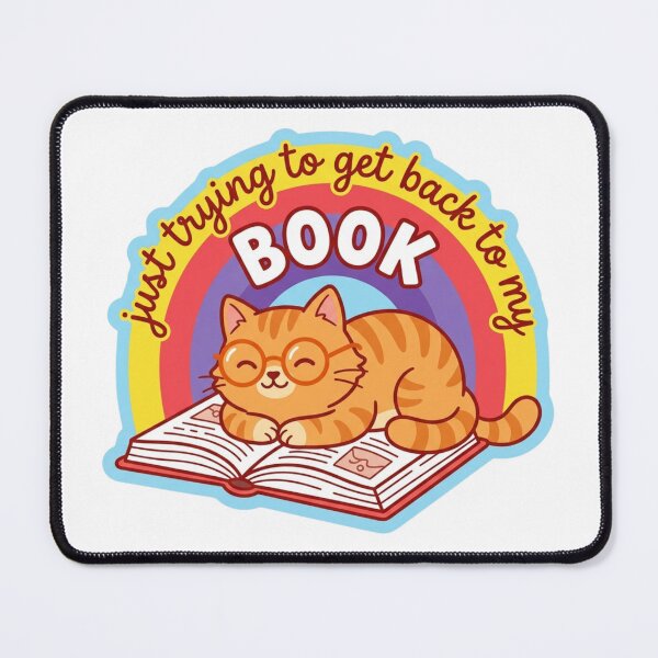 Item preview, Just Trying To Get Back To My Book Funny Reading Cat Bookworm designed and sold by raedattia.