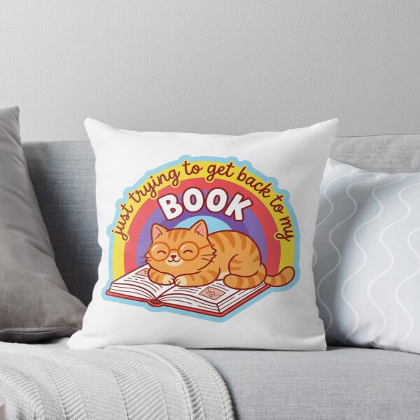 Item preview, Just Trying To Get Back To My Book Funny Reading Cat Bookworm designed and sold by raedattia.