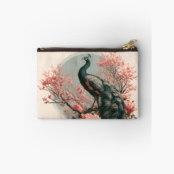 Item preview, Japanese Ukiyo-e Peacock Peony Linocut Woodblock Print Art designed and sold by GrinGalore.