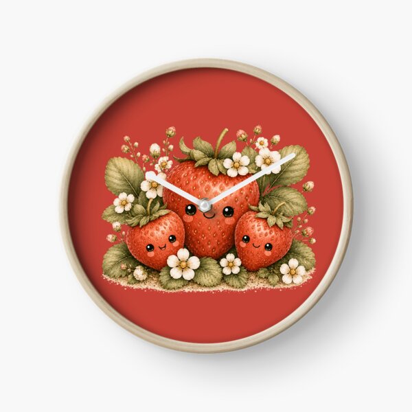 Item preview, Kawaii Strawberry Family Illustration – Cute Berry Trio Design Art designed and sold by MagicMakerPh.