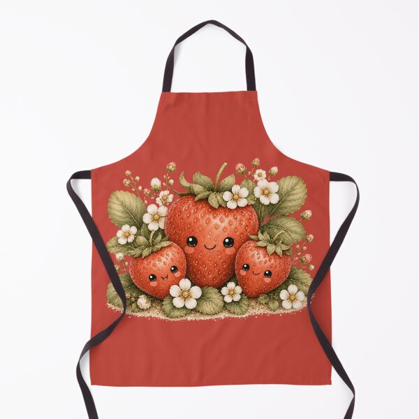 Item preview, Kawaii Strawberry Family Illustration – Cute Berry Trio Design Art designed and sold by MagicMakerPh.