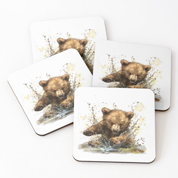 Item preview, Bear Cub | Cute Woodland Animal Watercolor Art designed and sold by Mandayartstudio.