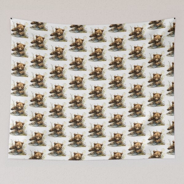 Item preview, Bear Cub | Cute Woodland Animal Watercolor Art designed and sold by Mandayartstudio.