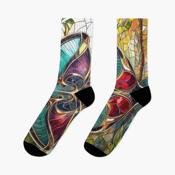 Item preview, Colorful Stained Glass Fractal Against Nature Background designed and sold by Frackxion.