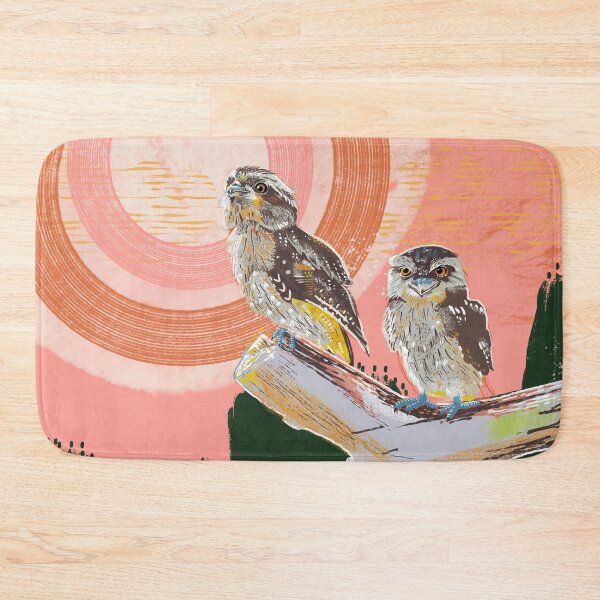 Item preview, Tawny frogmouths against an abstract background designed and sold by bee-denham-art.