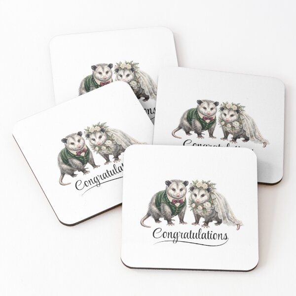 Item preview, Opossum's Couple Wedding Art designed and sold by Roy & Tiffany.