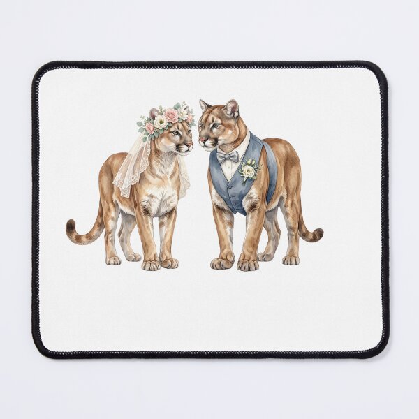 Item preview, Mountain Lion Couple Wedding Art designed and sold by Roy & Tiffany.
