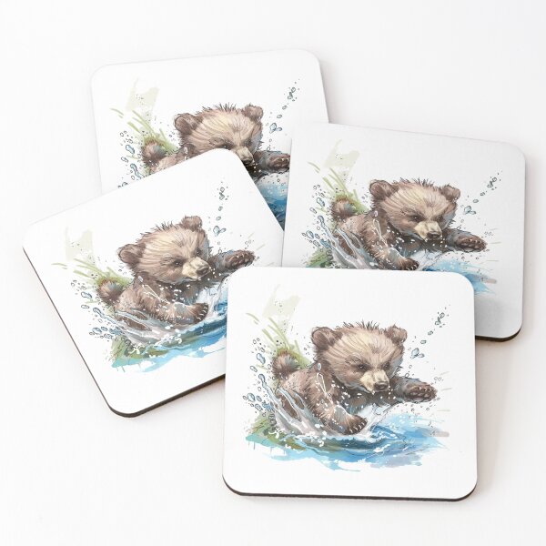 Item preview, Bear Cub | Cute Woodland Animal Watercolor Art designed and sold by Mandayartstudio.