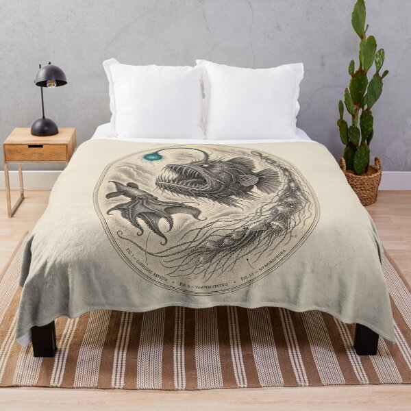 Item preview, Anglerfish & Deep Sea Life Vintage Scientific Engraving designed and sold by Czajnikolandia.