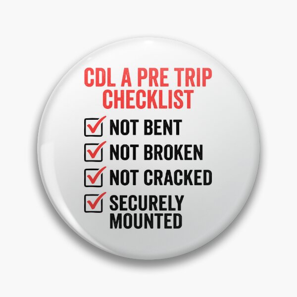 Item preview, Cdl A Pre Trip Checklist Truck Driver Commercial Vehicle Not Bent Broken Cracked Securely Mounted designed and sold by Doodleoub.
