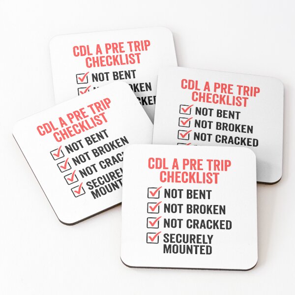 Item preview, Cdl A Pre Trip Checklist Truck Driver Commercial Vehicle Not Bent Broken Cracked Securely Mounted designed and sold by Doodleoub.