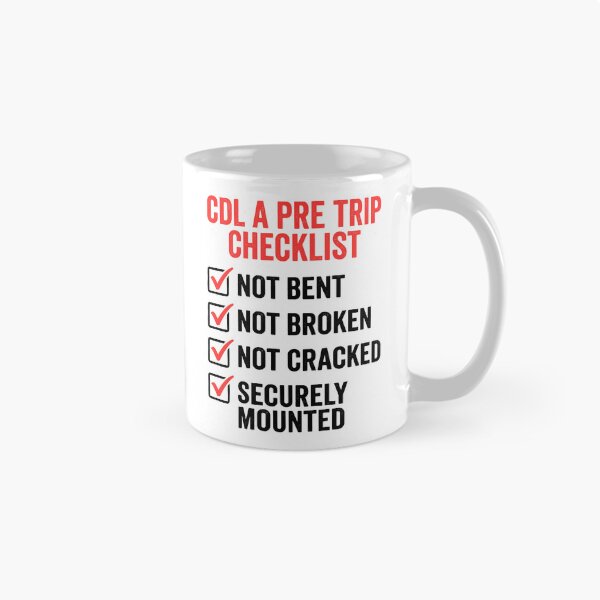 Item preview, Cdl A Pre Trip Checklist Truck Driver Commercial Vehicle Not Bent Broken Cracked Securely Mounted designed and sold by Doodleoub.
