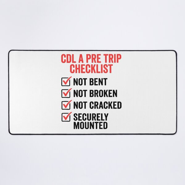 Item preview, Cdl A Pre Trip Checklist Truck Driver Commercial Vehicle Not Bent Broken Cracked Securely Mounted designed and sold by Doodleoub.