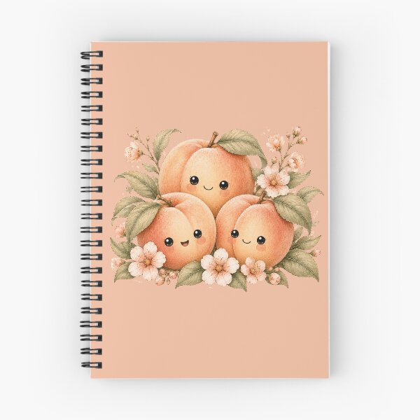 Item preview, Kawaii Peach Besties Illustration – Cute Fuzzy Fruit Trio Design Art designed and sold by MagicMakerPh.