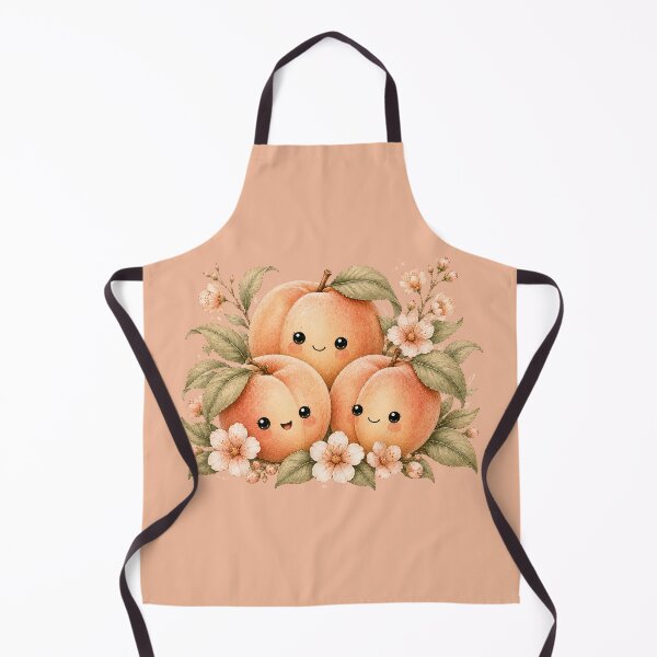Item preview, Kawaii Peach Besties Illustration – Cute Fuzzy Fruit Trio Design Art designed and sold by MagicMakerPh.