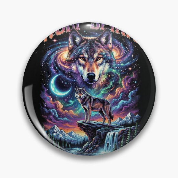 Item preview, Wolf Spirit Cosmic Galaxy Moon Wildlife Art designed and sold by AestheticTrd.