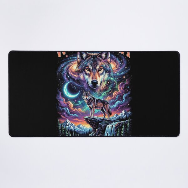 Item preview, Wolf Spirit Cosmic Galaxy Moon Wildlife Art designed and sold by AestheticTrd.