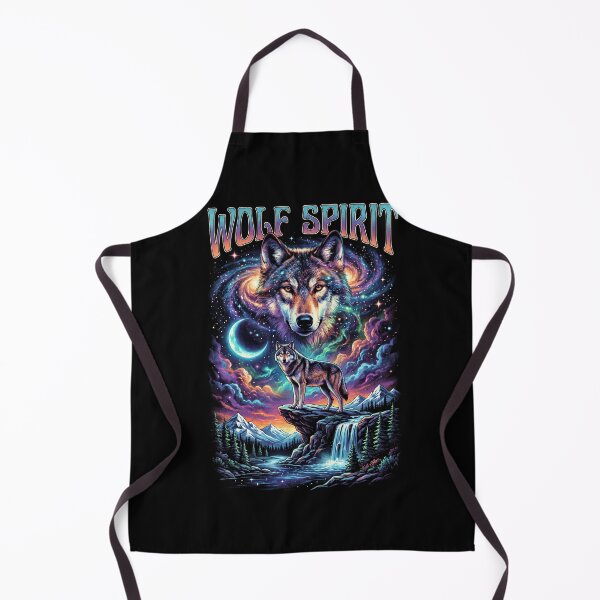 Item preview, Wolf Spirit Cosmic Galaxy Moon Wildlife Art designed and sold by AestheticTrd.