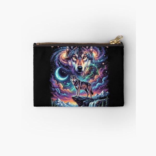 Item preview, Wolf Spirit Cosmic Galaxy Moon Wildlife Art designed and sold by AestheticTrd.