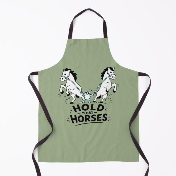 Item preview, Hold Your Horses Funny Frog Idiom Illustration designed and sold by VIVID COLORS CLUB.